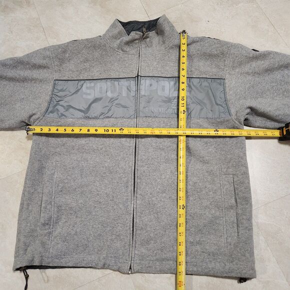 VTG Y2K Southpole Mens 2XL Reversible Spellout Fleece Bomber Jacket Streetwear - Picture 7 of 15